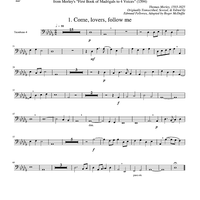Two Madrigals, Vol. 8 - from Morley's "First Book of Madrigals to 4 Voices" (1594) - Trombone 4
