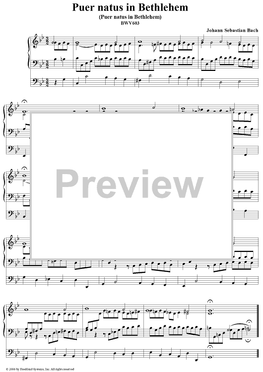 Puer natus in Bethlehem (Puer natus in Bethlehem) ,No. 5 (from "Das Orgelbüchlein"), BWV603
