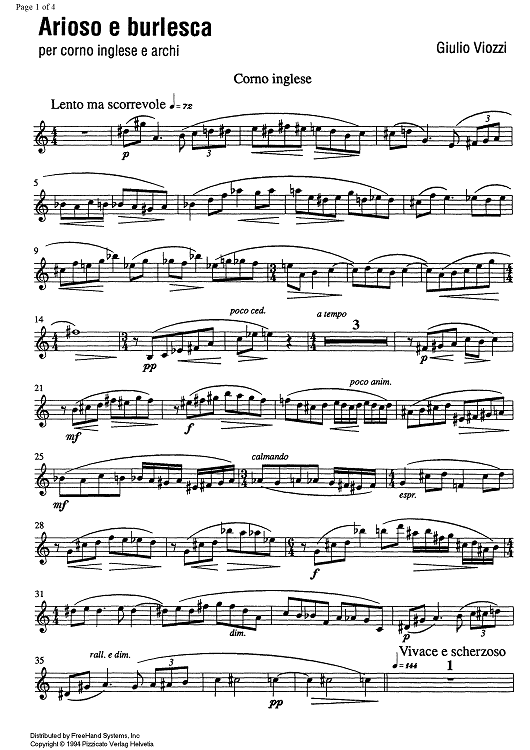 Arioso e Burlesca - English Horn