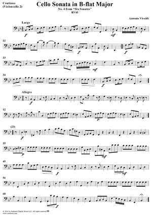 Cello Sonata No. 4 in B-flat Major, RV45 - Continuo