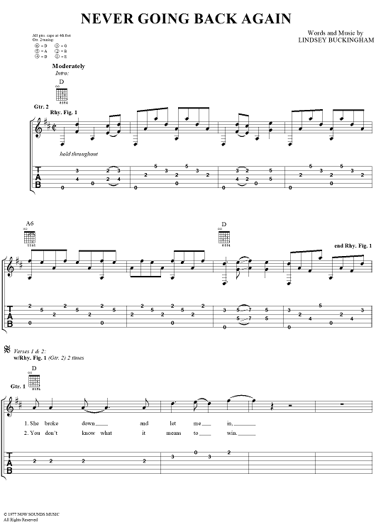 Never Going Back Again