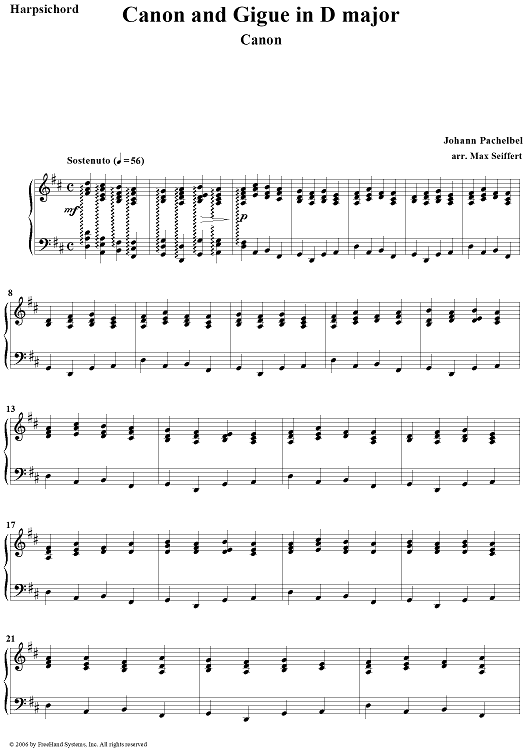 Canon and Gigue in D - Harpsichord