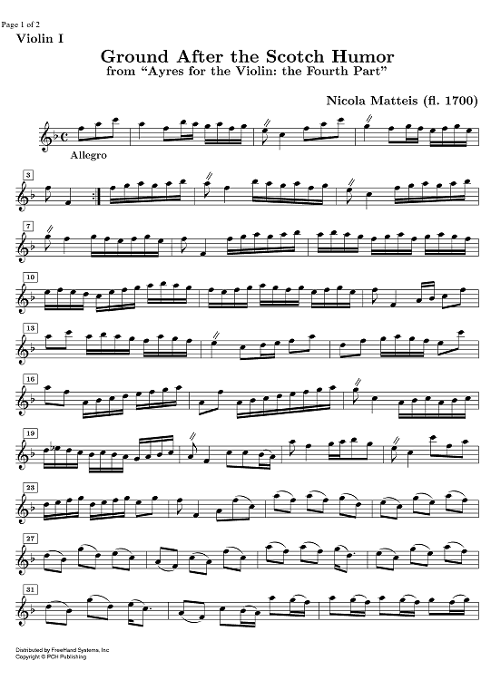 Ground After the Scotch Humor - Violin 1