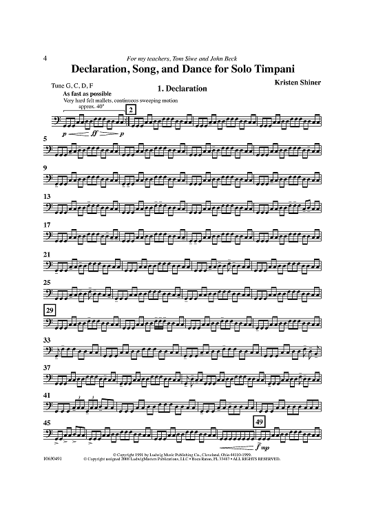 Declaration, Song, and Dance for Solo Timpani