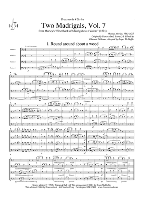 Two Madrigals, Vol. 7 - from Morley's "First Book of Madrigals to 4 Voices" (1594) - Score