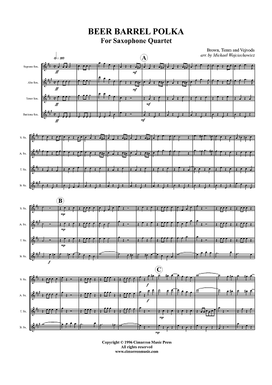 Beer Barrel Polka - Score