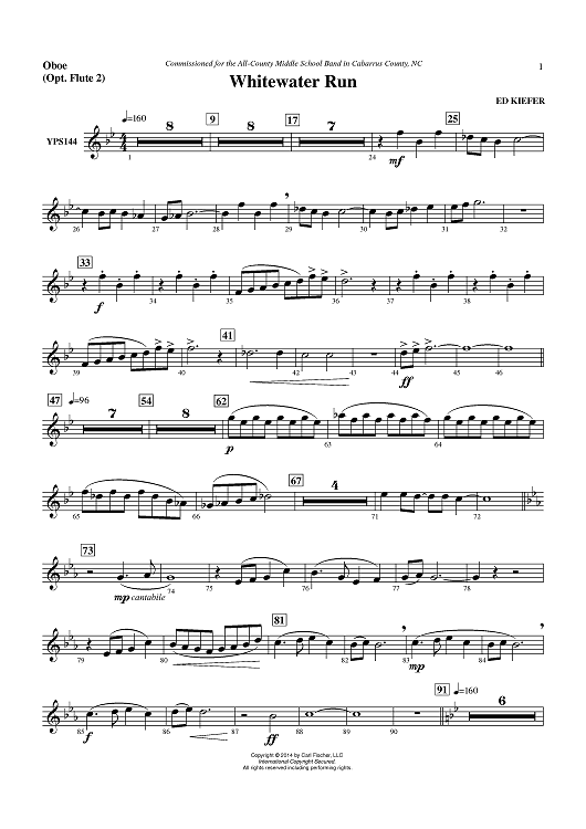 Whitewater Run - Oboe (Opt. Flute 2)