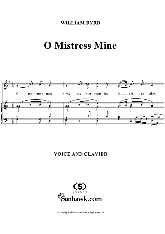 O Mistress Mine