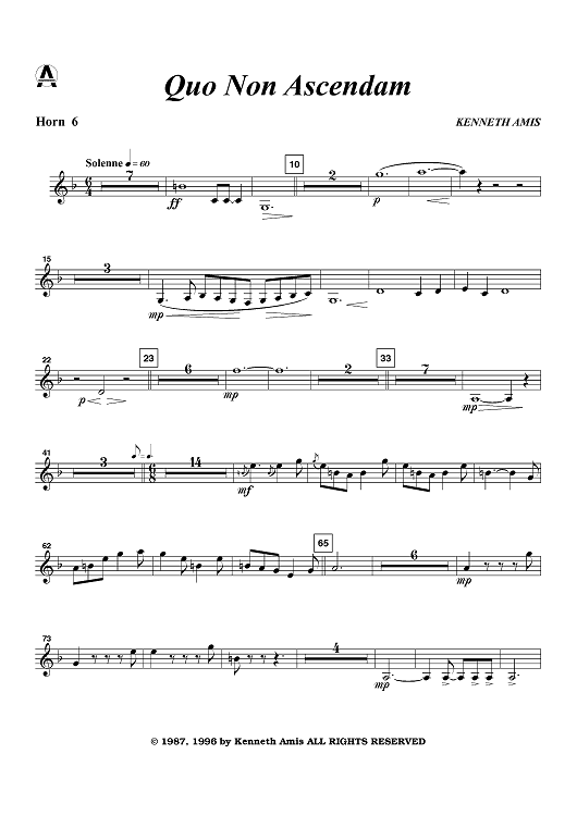 Quo Non Ascendam - Horn 6
