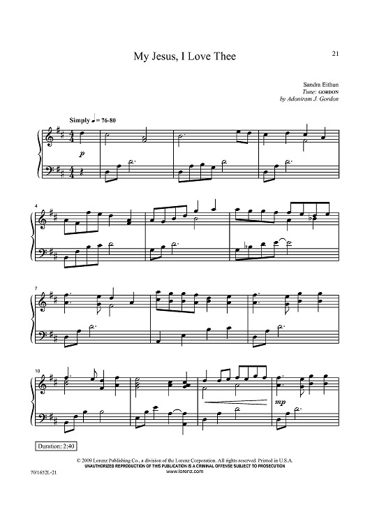 My Jesus, I Love Thee