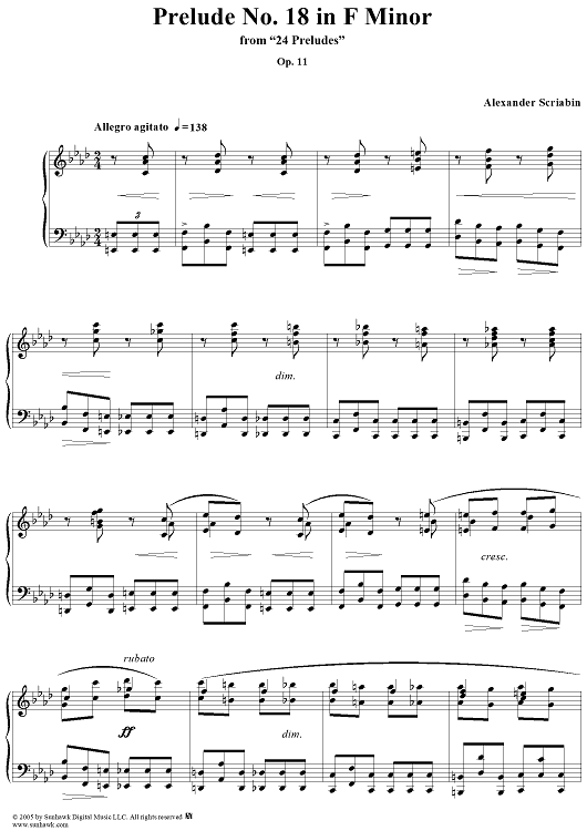 Prelude No. 18 in F minor