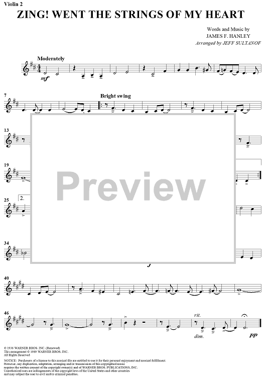 Zing! Went the Strings of My Heart - Violin 2