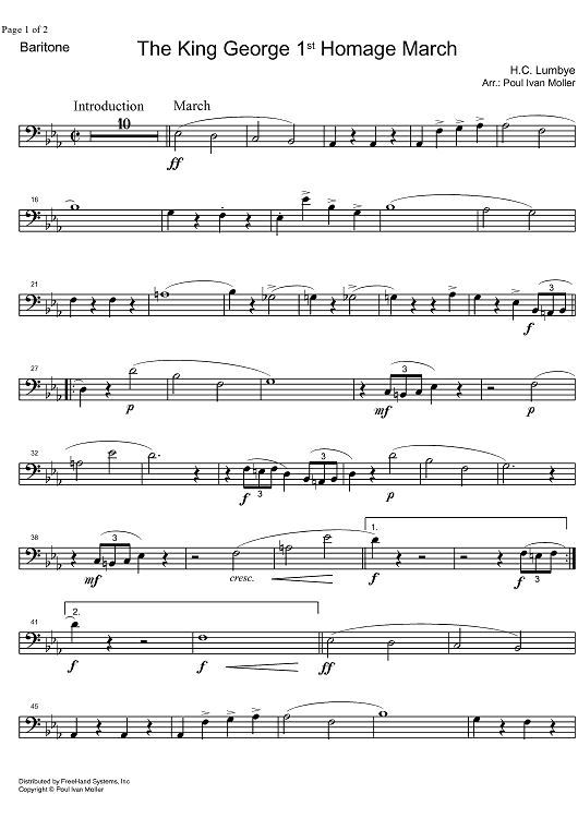 King George 1st Homage March - Baritone