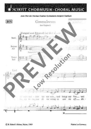 Greensleeves - Score