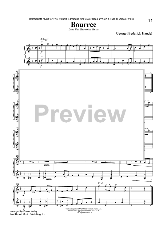 Bourree - from The Fireworks Music