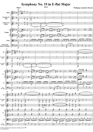 Symphony No. 19 in E-flat Major, K132 - Full Score