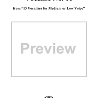 15 Vocalises for Medium or Low Voice, Op. 12: No. 11
