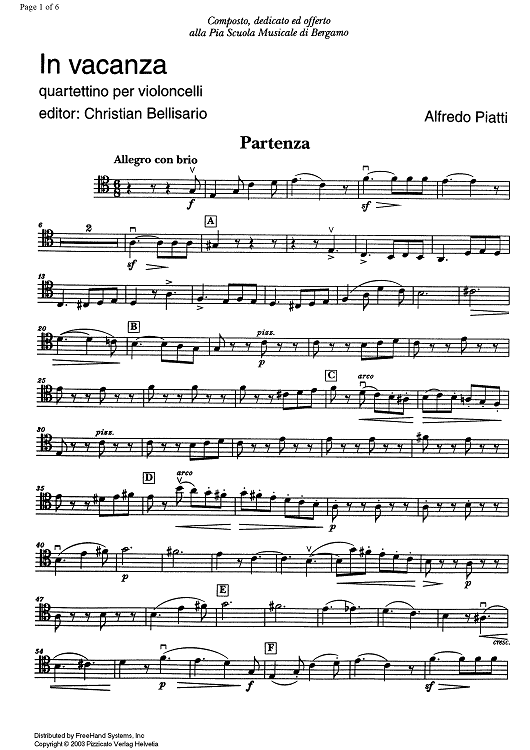 In vacanza (On holiday) - Cello 2