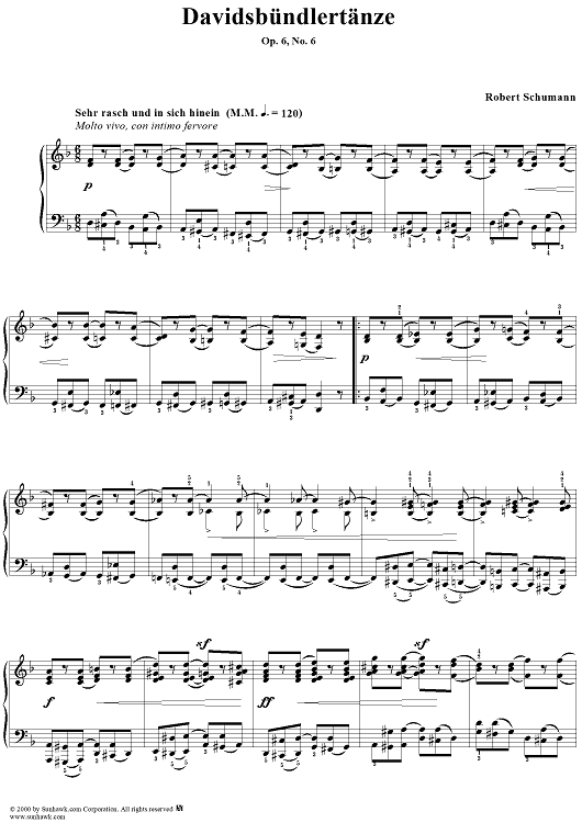 Davidsbündlertänze, op. 6, no. 6:  ("Nicht Schnell")