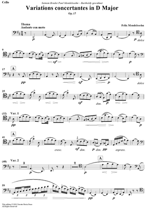 Variations concertantes in D Major Op.17 - Cello