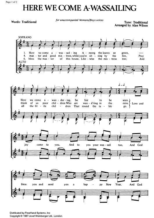 Here We Come A-Wassailing