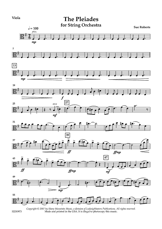 The Pleiades for String Orchestra - Viola