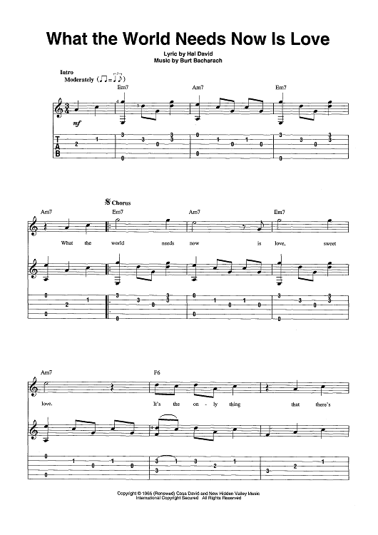 What the World Needs Now