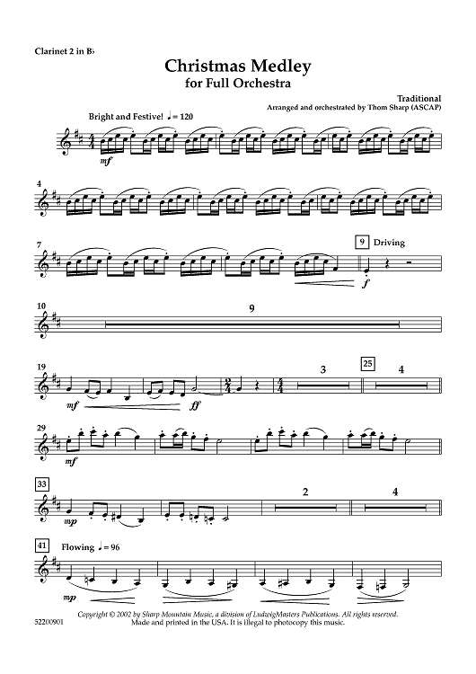 Christmas Medley - Clarinet 2 in Bb