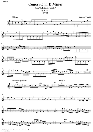 Concerto in D Minor - Violin 2