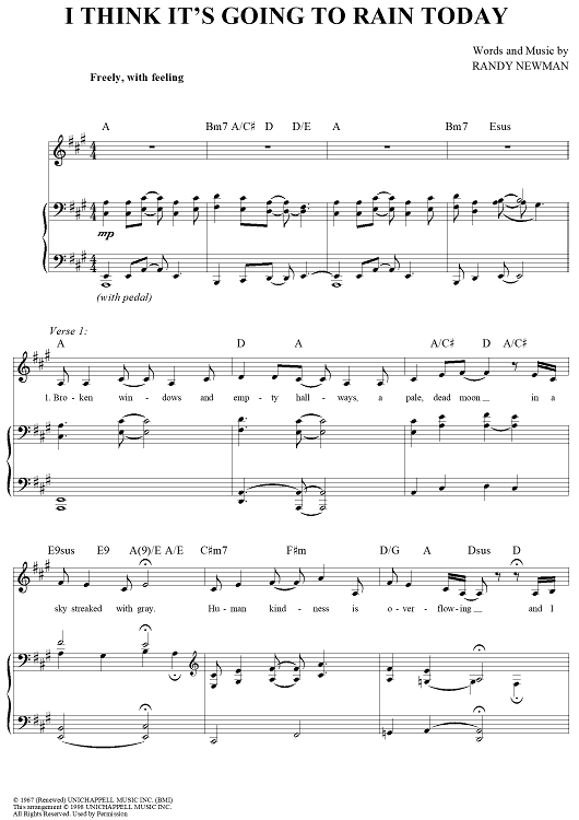 I Think It's Going to Rain Today