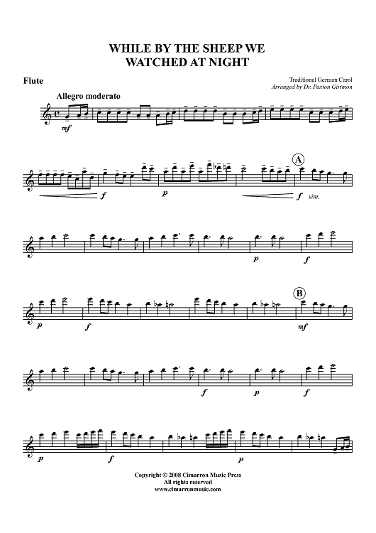 While By the Sheep We Watched at Night - Flute