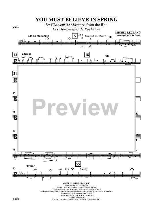 You Must Believe in Spring - Viola