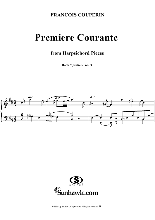 Harpsichord Pieces, Book 2, Suite 8, No.3:  Premiere Courante