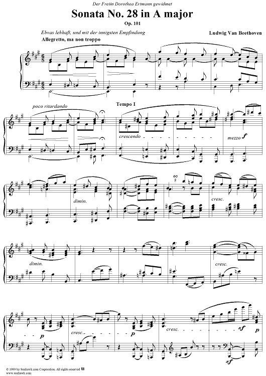 Piano Sonata No. 28 in A Major, Op. 101
