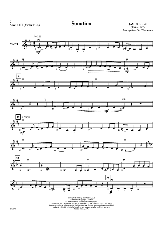 Sonatiana - Violin 3