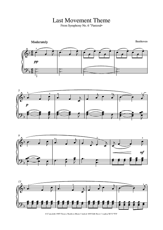 Last Movement Theme From Symphony No.6 Pastoral