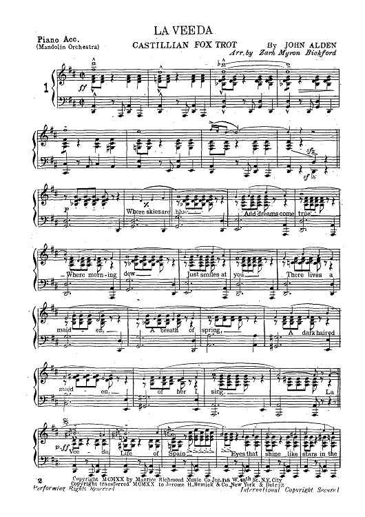 Mandolin & Guitar Collection No. 21 - Piano Accompaniment