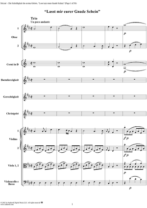 "Lasst mir eurer Gnade Schein", No. 9 from "Die Schuldigkeit des ersten Gebotes", K35 - Full Score