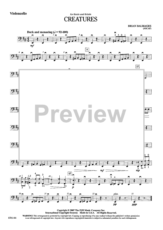 Creatures - Violoncello