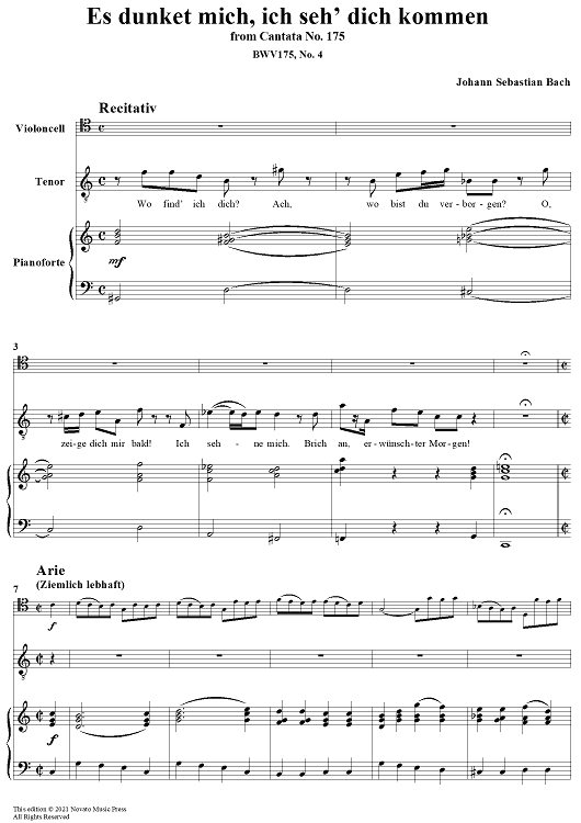 "Es dünket mich, ich seh' dich kommen", Aria, No. 4