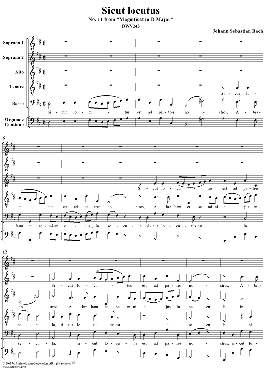 Sicut locutus est (Chorus), No. 11 from "Magnificat in D Major"