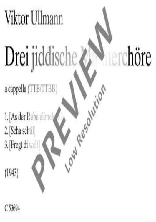 Three Yiddish pieces for male choir - Choral Score