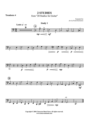 Two Studies from "20 Studies for Guitar" - Trombone 4