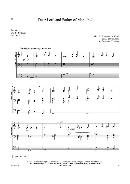 Dear Lord and Father of Mankind