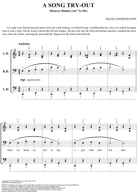 A Song Try-Out (Dearest Maiden List to Me)