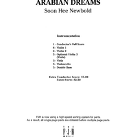 Arabian Dreams - Score Cover