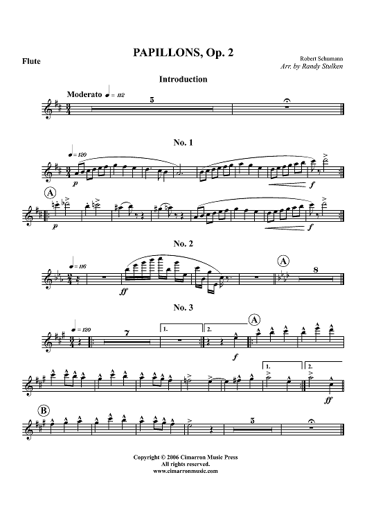 Papillons, Op. 2 - Flute