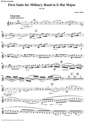 First Suite in E-flat, Op. 28a - E-flat Alto Clarinet