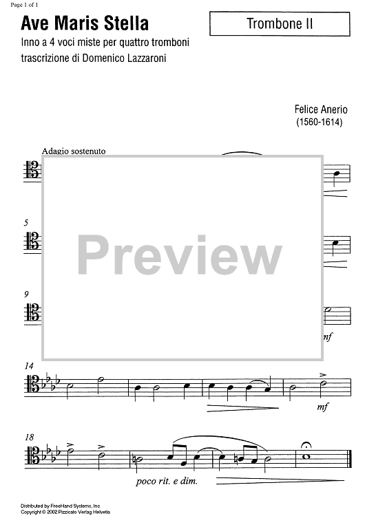 Ave Maris Stella - Trombone 2