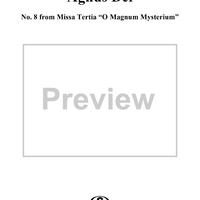 Missa Tertia:  O Magnum Mysterium, No. 8:  Agnus Dei